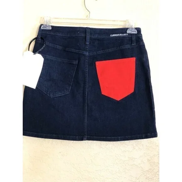 CURRENT/ELLIOTT Womens The Five-Pocket Denim Mini skirt Size 28 - Picture 11 of 12